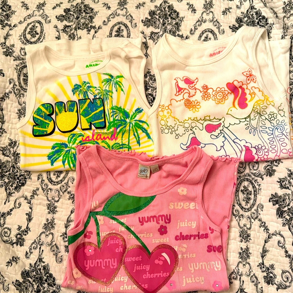Lot of 3 Girls Graphic Tank Tops